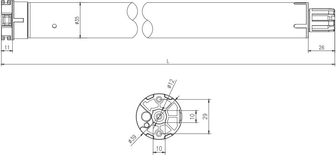 Alpha WSEC40 6/34 Universal Tubular Motor – 6Nm Electronic Limit
