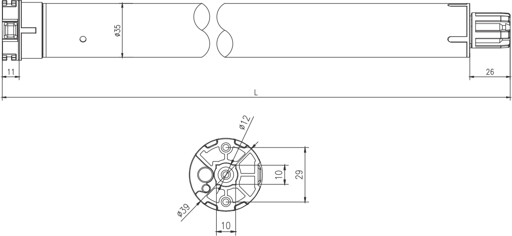 Alpha WSERD40B 5/28 Tubular Motor