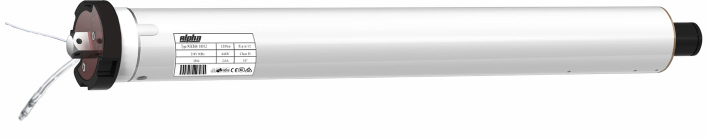 Alpha WSER60 100/15 Universal Tubular Motor – 100 Nm Electronic Limit + RF Receiver